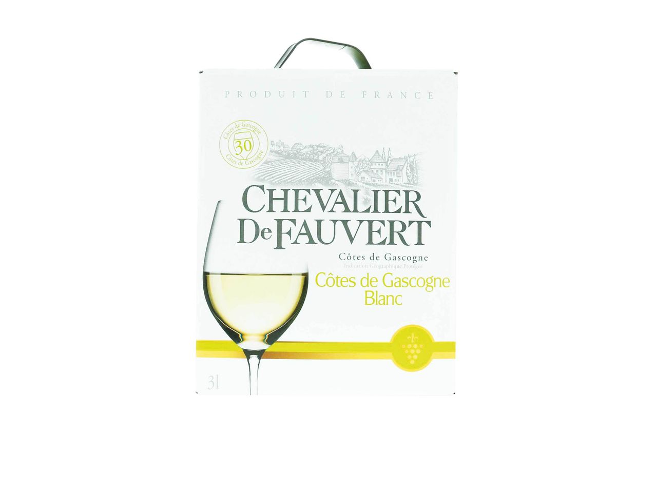 Vin Chevalier De Fauvert Côtes de Gascogne Blanc, 3 litres, Bag in Box.