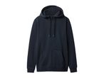 Dark blue full-zip hoodie with a hood and front pockets