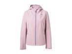 Women's softshell jacket in light pink with a hood and zipper