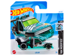 Toy car in teal and black packaging, with a Hot Wheels logo and 'LOLUX' text.