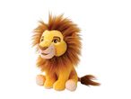 A plush Simba from Disney's The Lion King sits on a white background.