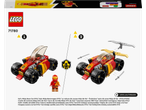 Red ninja race car with a minifigure and accessories, featuring upgrade options.