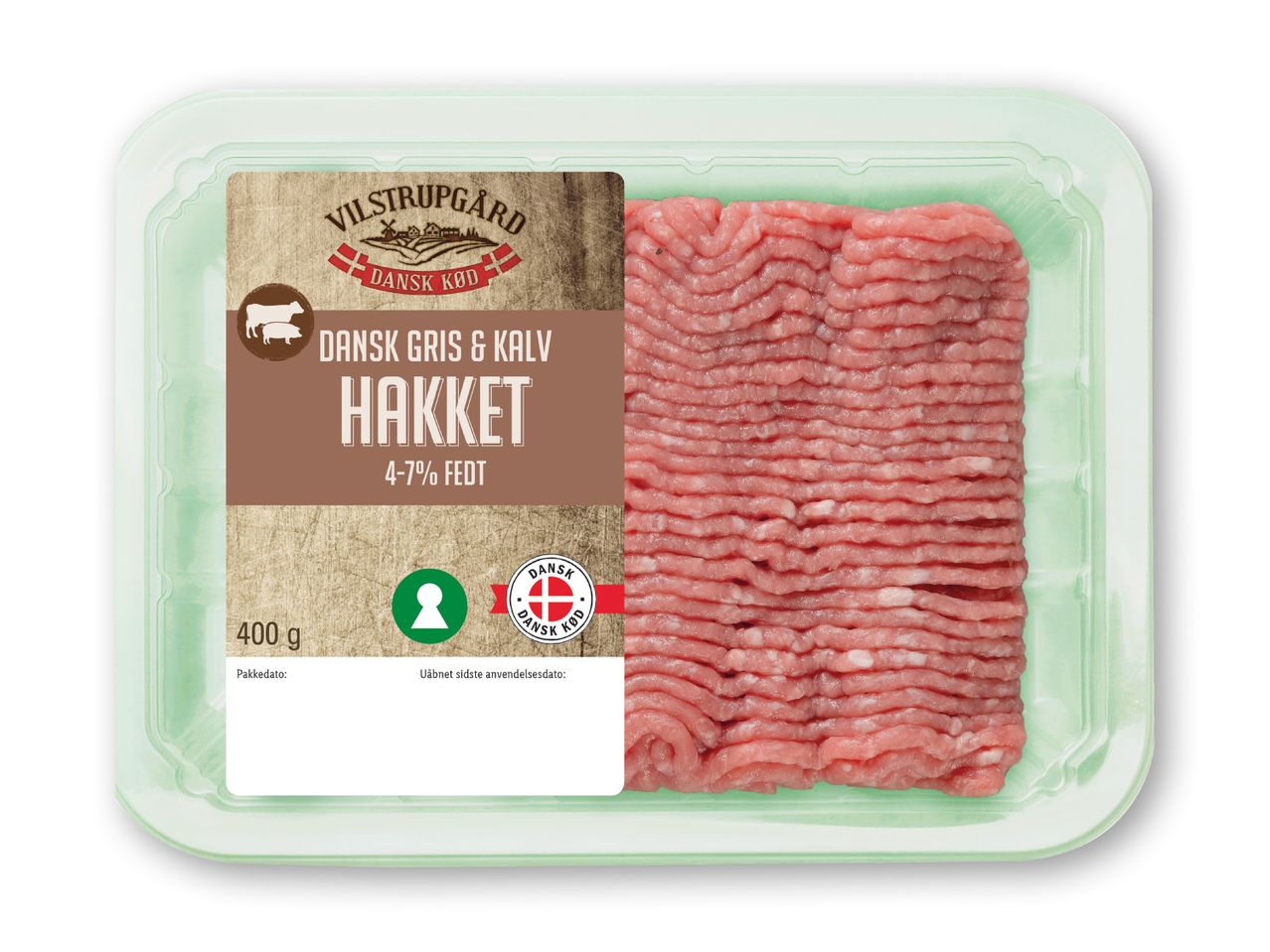 400g Vilstrupgaard hakket dansk gris & kalv (4-7% fedt)