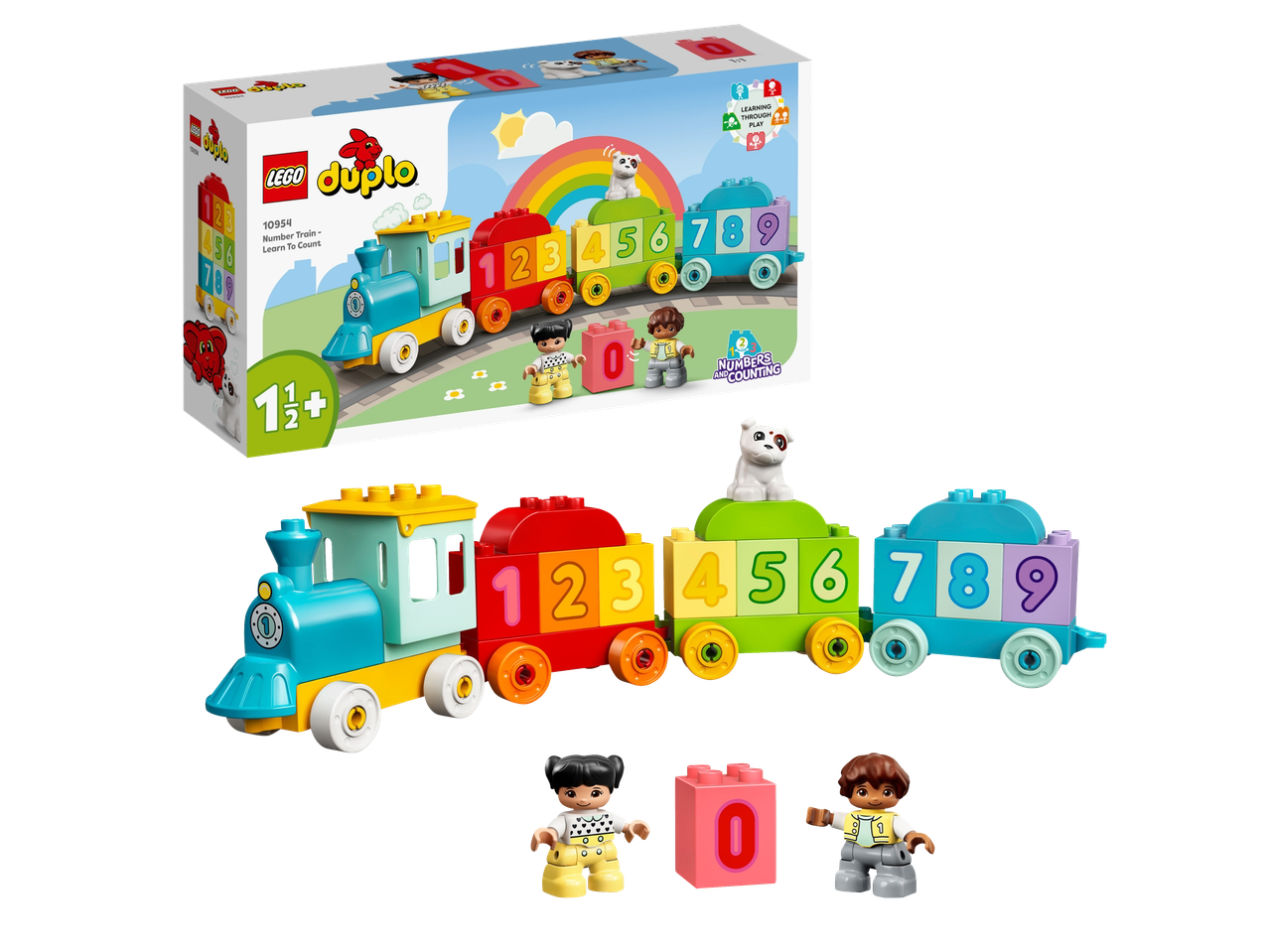 LEGO DUPLO Stavebnice pro nejmenší: Voz sa brojevima 10954, sa figurama i kučetom.