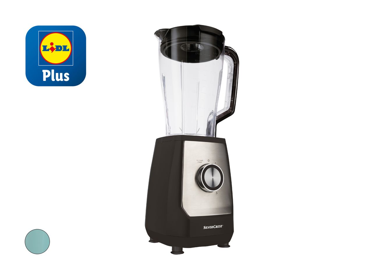 Silvercrest Lidl Plus Mixer: Schwarzer Standmixer aus Edelstahl.