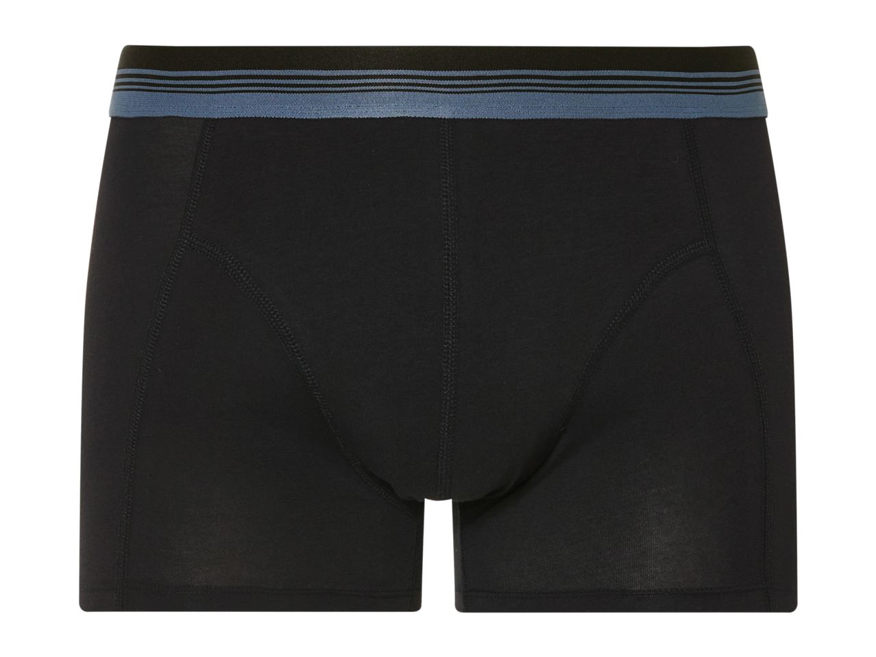Black men's boxer briefs with a contrasting waistband.