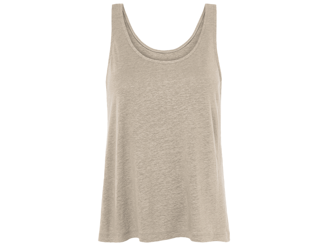 Débardeur beige uni pour femme, coupe décontractée