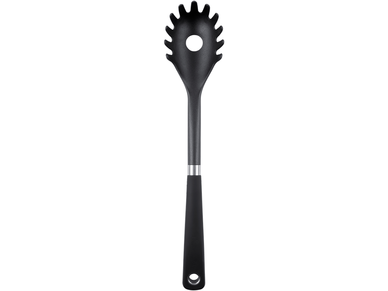 Utensílio de cozinha SILVERCREST: colher de massa preta com anel metálico