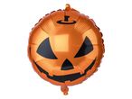 Ballon d'Halloween orange en forme de citrouille avec un visage de jack-o'-lantern