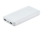 Hvid TRONIC powerbank med USB-A og USB-C porte