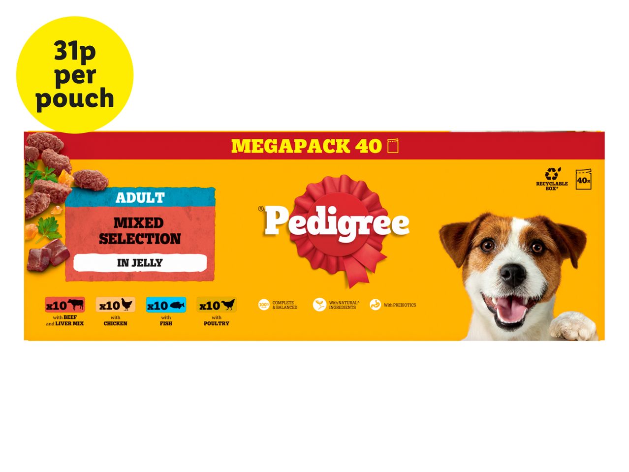 Pedigree Adult Mixed Selection in Jelly Megapack (40 pouches).