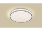 Candeeiro de teto LED redondo Livarno com efeito de céu estrelado.
