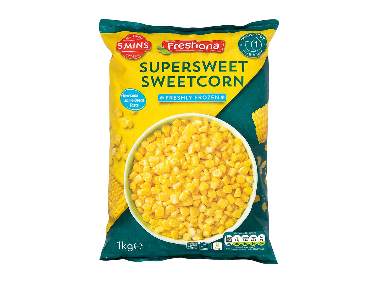 Freshola Supersweet Sweetcorn: frozen sweetcorn.