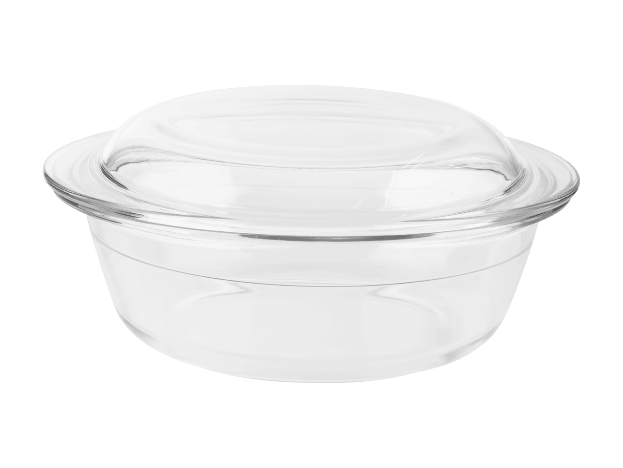 Gennemsigtig glasbeholder med låg