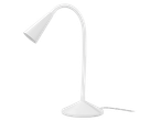 Livarno Asztali LED-olvasólámpa: Candeeiro de mesa LED branco e flexível com base fina.