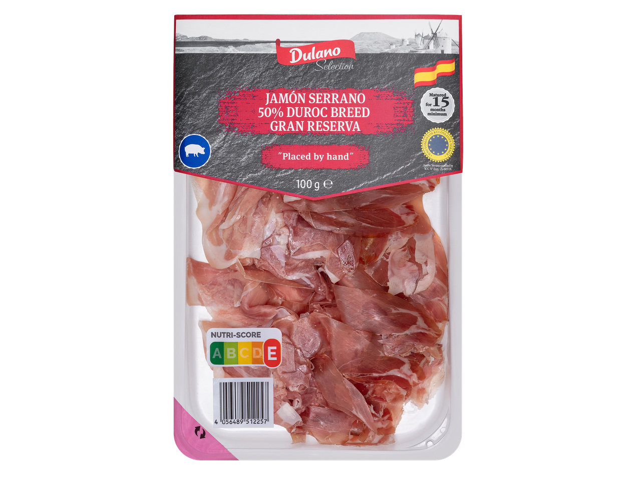 Szeletelt serrano sonka, 50% duroc fajta, Gran Reserva, kézzel szeletelve, 100g.