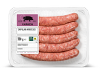 Verpakking met varkens chipolata worstjes.
