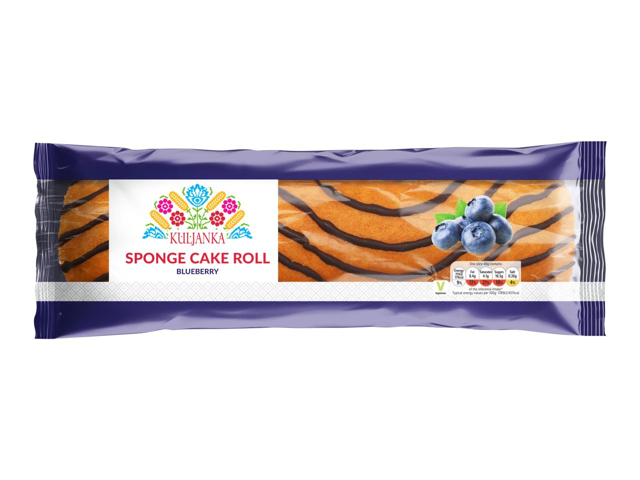 Individually packaged Grandma's Sweet Rolls blueberry pastry.