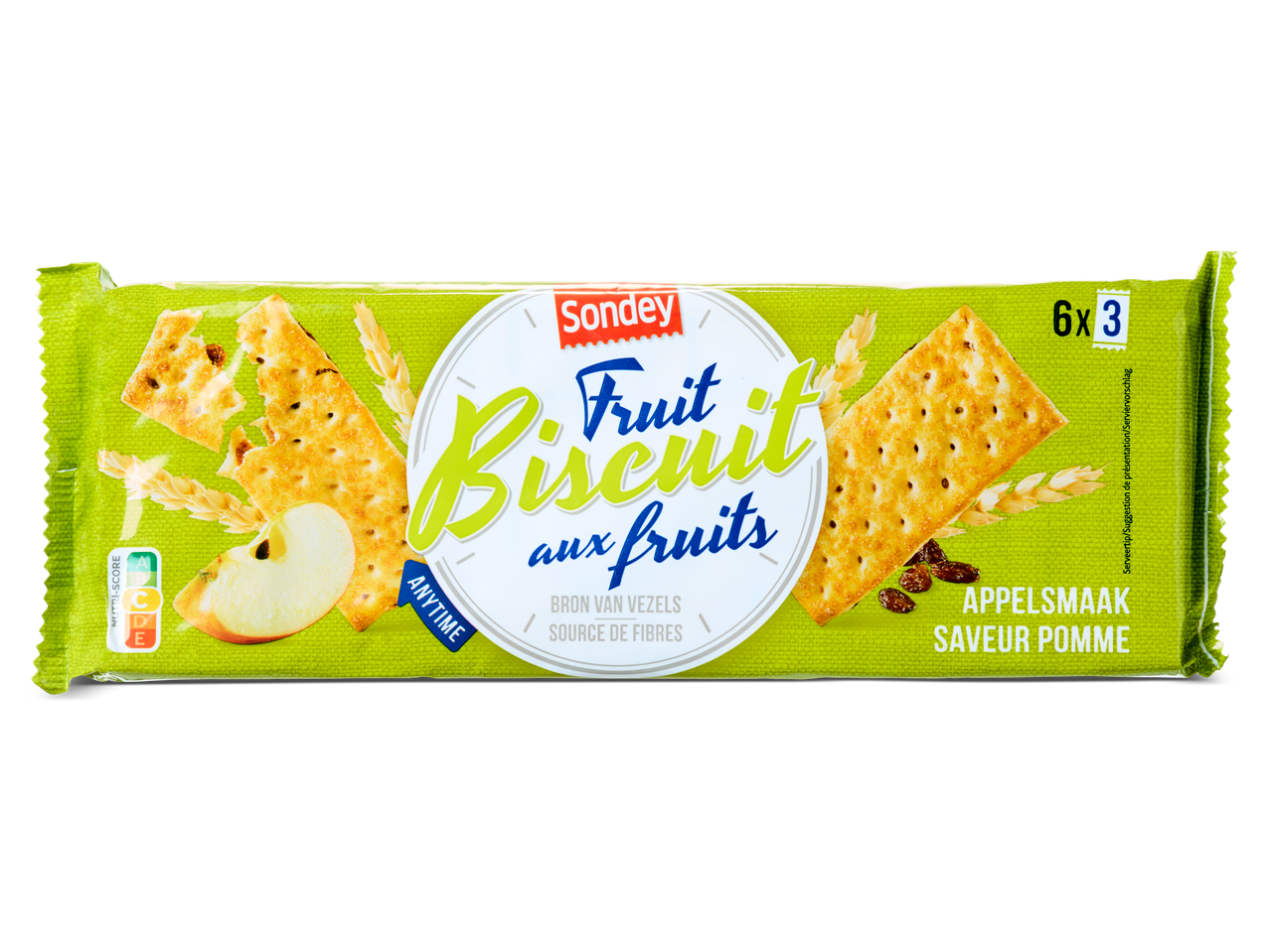 Sondey Fruit Biscuit aux fruits, appel smaak crackers.