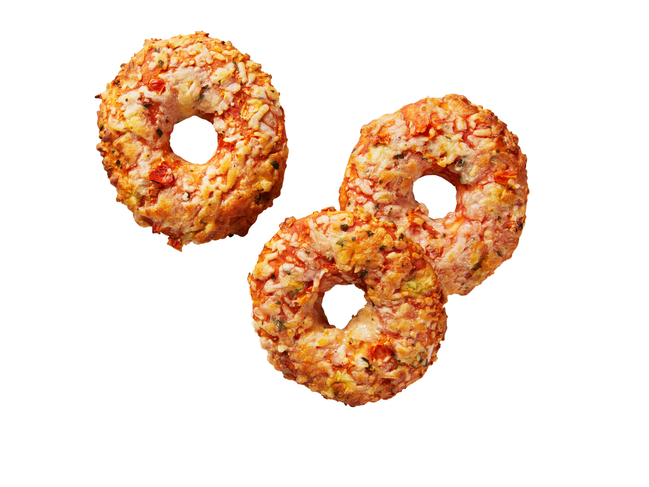 Drie pizza bagels.