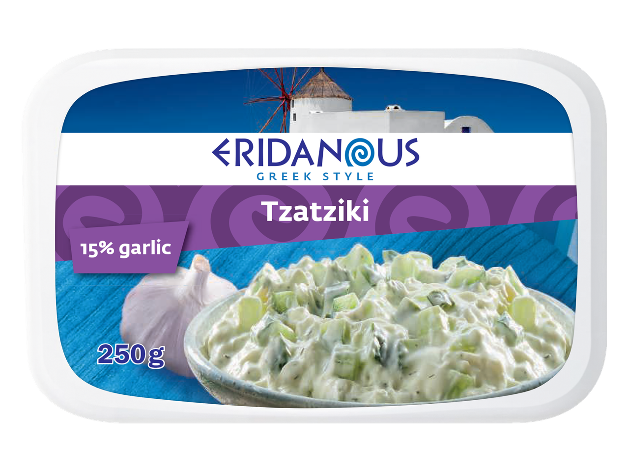 Eridanous Tzatziki: graikiškas stilius, 250 g, 15% česnakų.