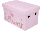 Lupilu roze opbergbox voor kinderen met bosdierenprint