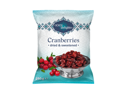 Cranberries séchées et sucrées