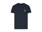 Dunkelblaues T-Shirt mit kleinem Sunset Beach Print.