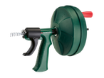 Parkside® Rohrreinigungsspirale in Grün und Schwarz mit rotem Griff.