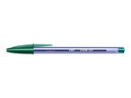 A green BIC Cristal Soft ballpoint pen.