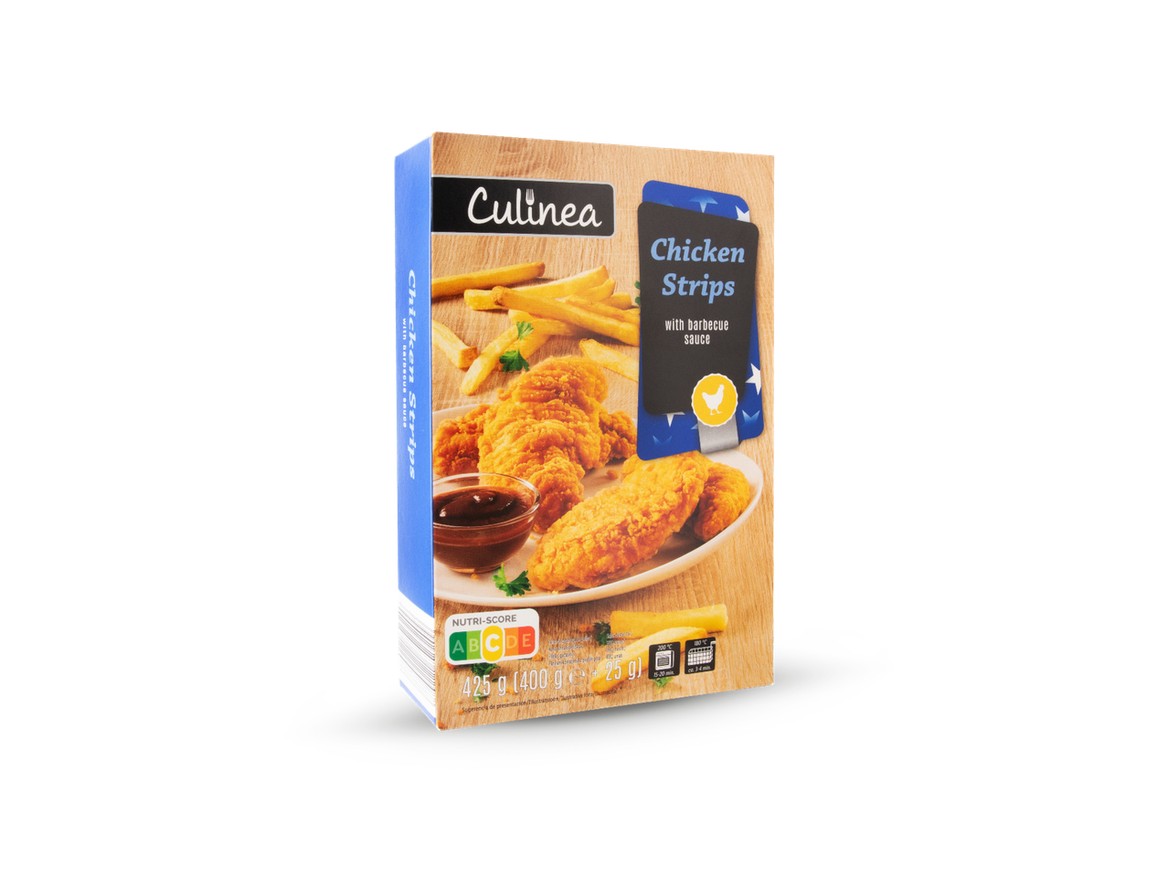 Kutija Culinea pilećih trakica s umakom za roštilj i pomfritom.
