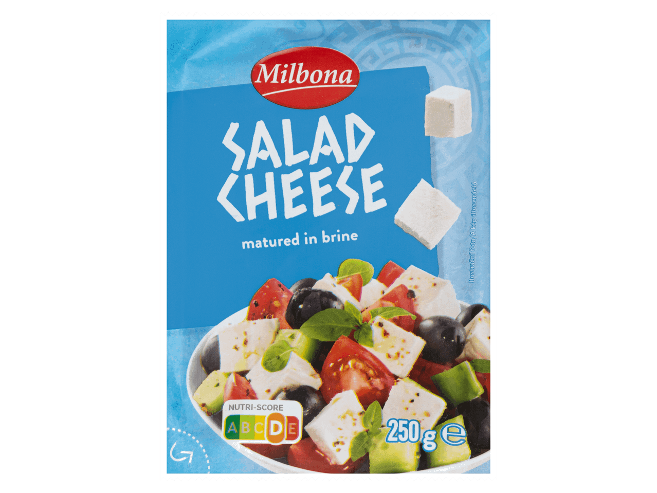 Sós lében érlelt salátasajt 250 g-os kiszerelésben.