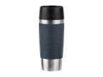 Tefal Travel Mug with a coffee-themed design, featuring text like 'Freshly Brewed Coffee'.