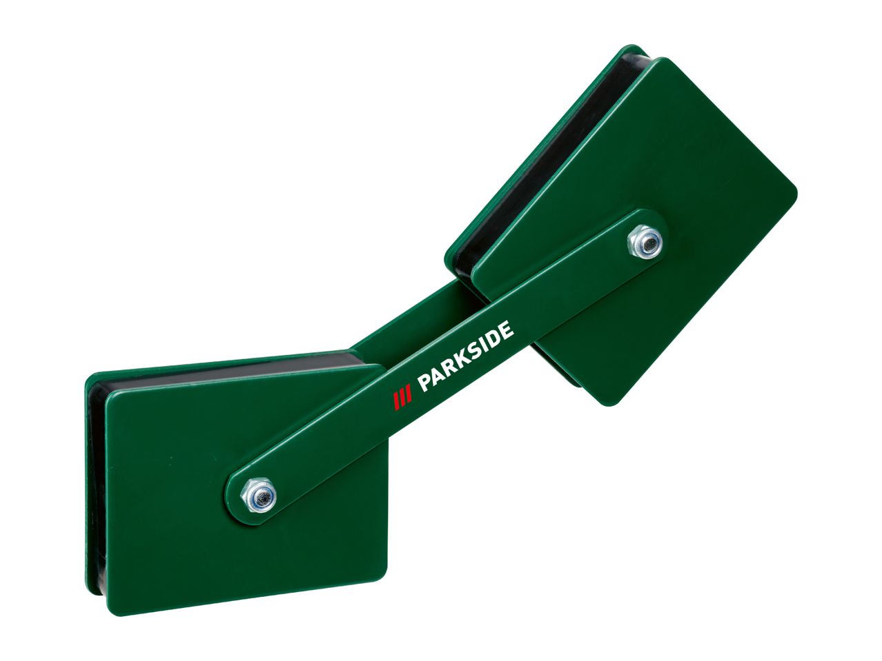 Parkside magnetic tool holder, green, angled.