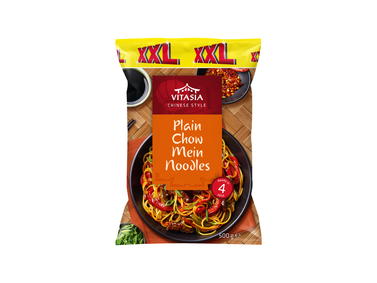Vitasia XXL Plain Chow Mein rezanci, spremni za 4 minute, 500g.
