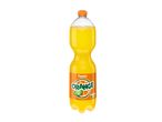 Flasche mit orangefarbenem Erfrischungsgetränk, beschriftet mit „Orange“ und „Fruchtgehalt 3%“.