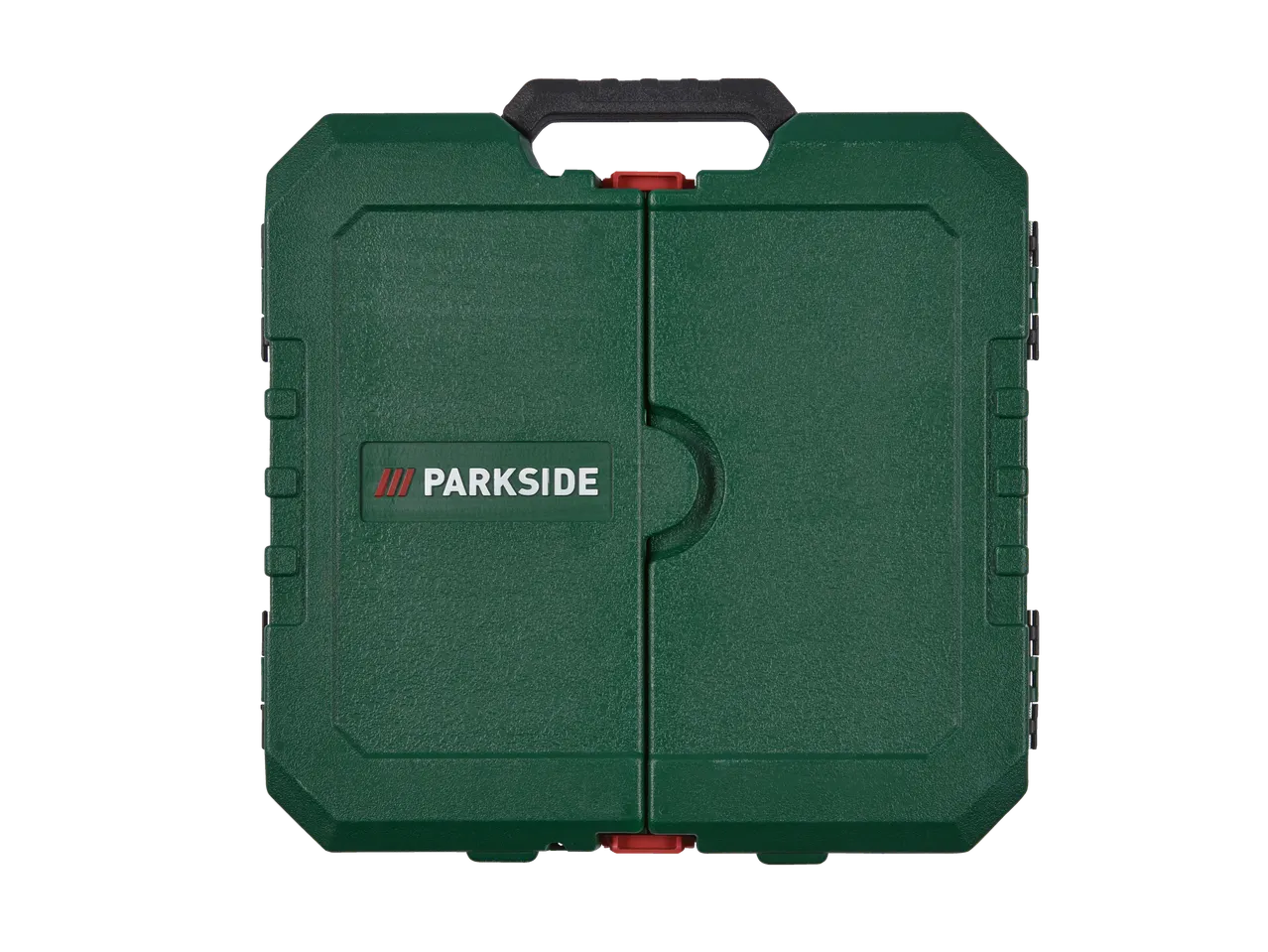 Caixa de ferramentas verde Parkside com alça.