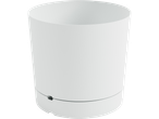 Minimalist white planter for plants.