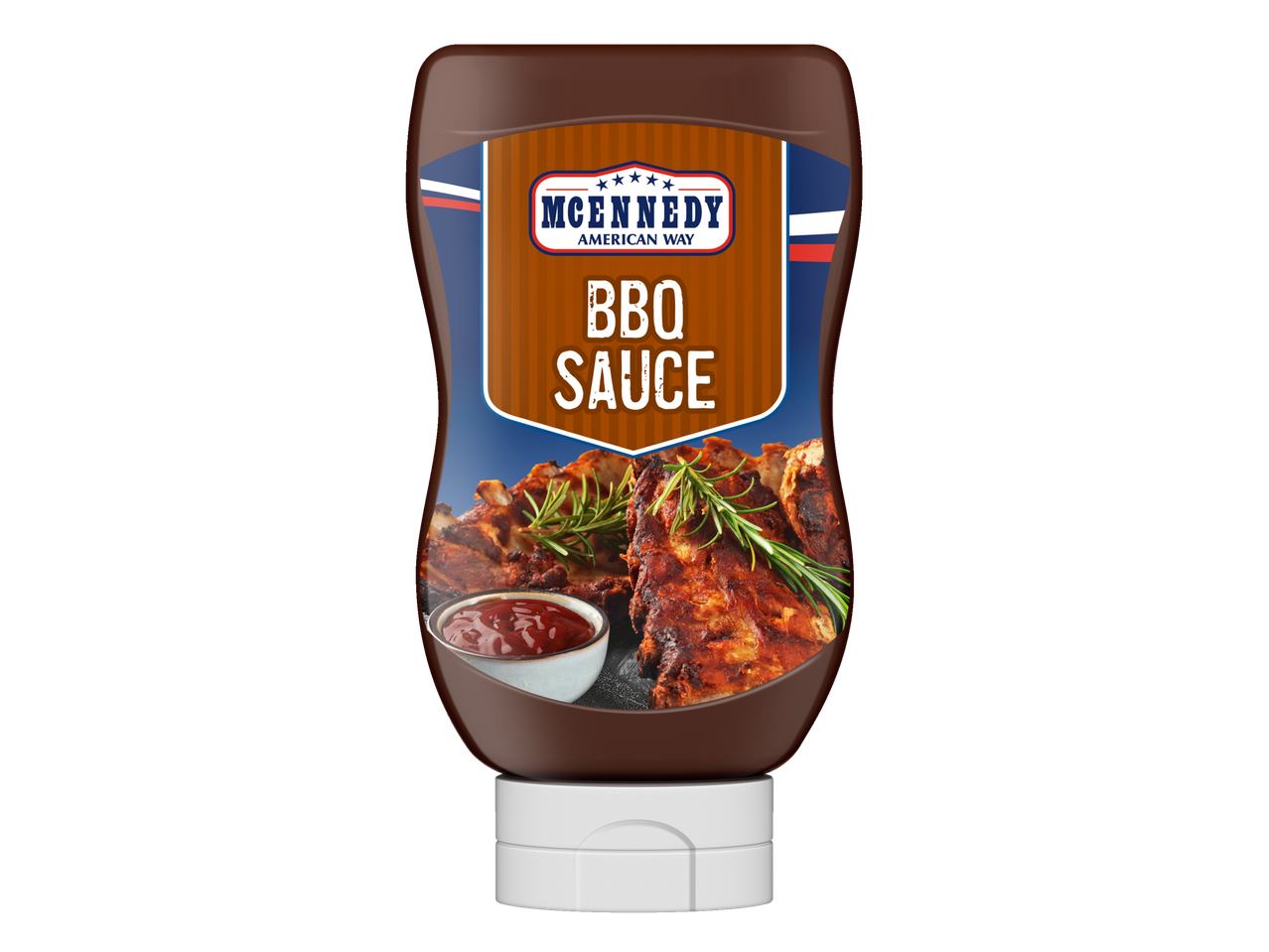 McEnnedy BBQ padažo butelis su keptais šonkauliais ir rozmarinu