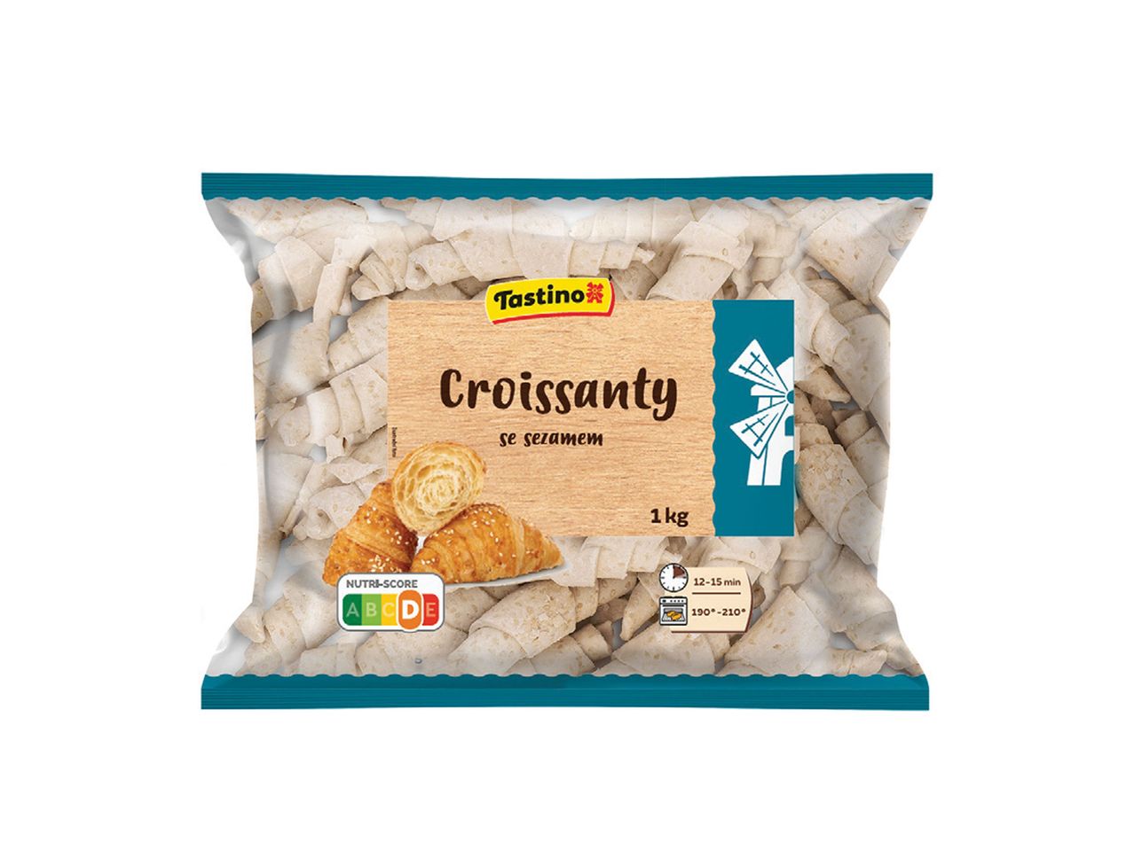 Pakovanje smrznutih kroasana sa susamom Tastino od 1 kg.