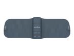 Blue muscle stimulation pad with controls for intensity and mode.