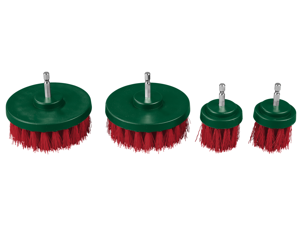 PARKSIDE šepečių ir poliravimo padų rinkinys su keturiais skirtingų dydžių šepečiais