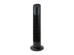 Black tower fan with control panel on top
