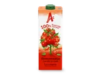 Pak tomatensap met een illustratie van tomaten aan een boom en de tekst '100% Puur sap'.