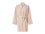 Light pink textured bathrobe with a tied waist.