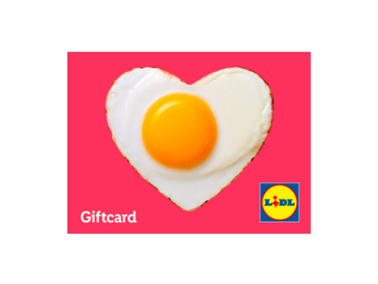 Lidl gift card shaped like a fried egg.
