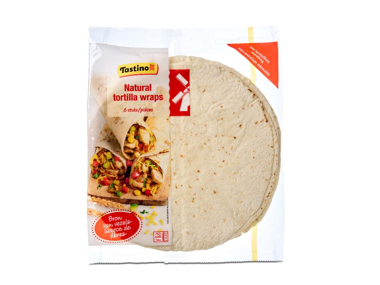 Tastino tortilla wraps: 6 natuurlijke wraps.