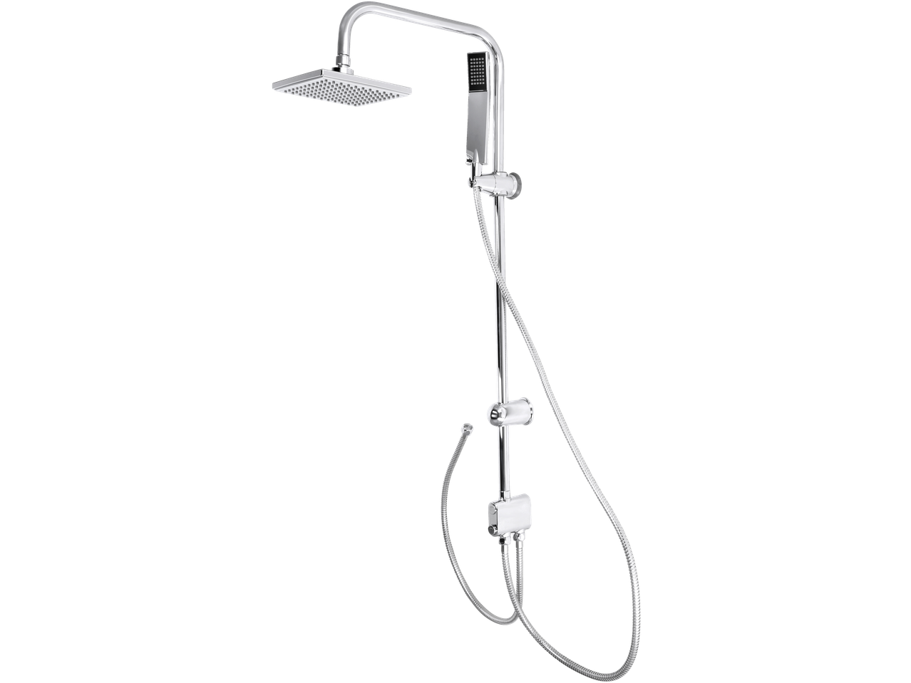 Conjunto de duche cromado LIVARNO com chuveiro de teto quadrado e chuveiro de mão