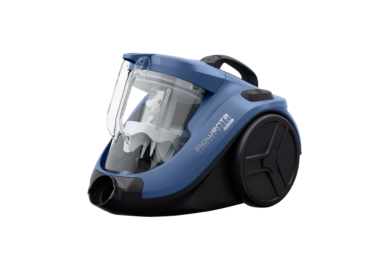 Rowenta Compact Power Cyclonic porzsák nélküli porszívó kék színben.