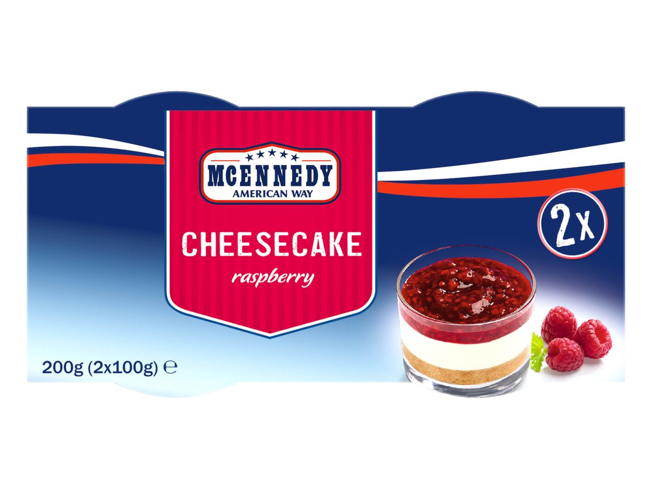 Cheesecake framboise McEnnedy, 2x 100g.